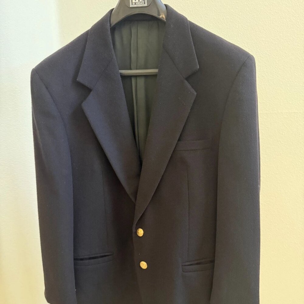 V2 Versace Black Suit Jacket Wool/Cashmere Size 40R